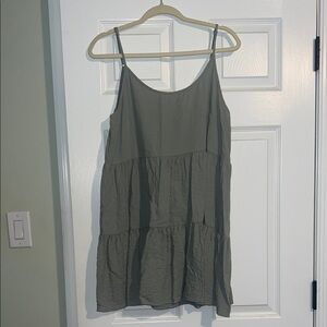 Cotton On Olive Green Tiered Dress
